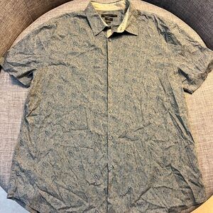 John Varvatos Gray Patterned Casual Shirt